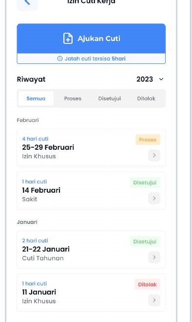 Pengajuan cuti — ajukan & pantau status